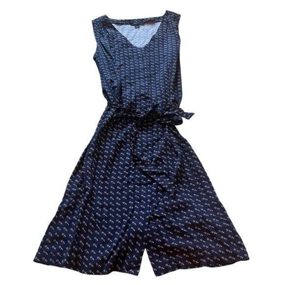 Navy blue and red pattern Tommy Hilfiger preppy business casual dress